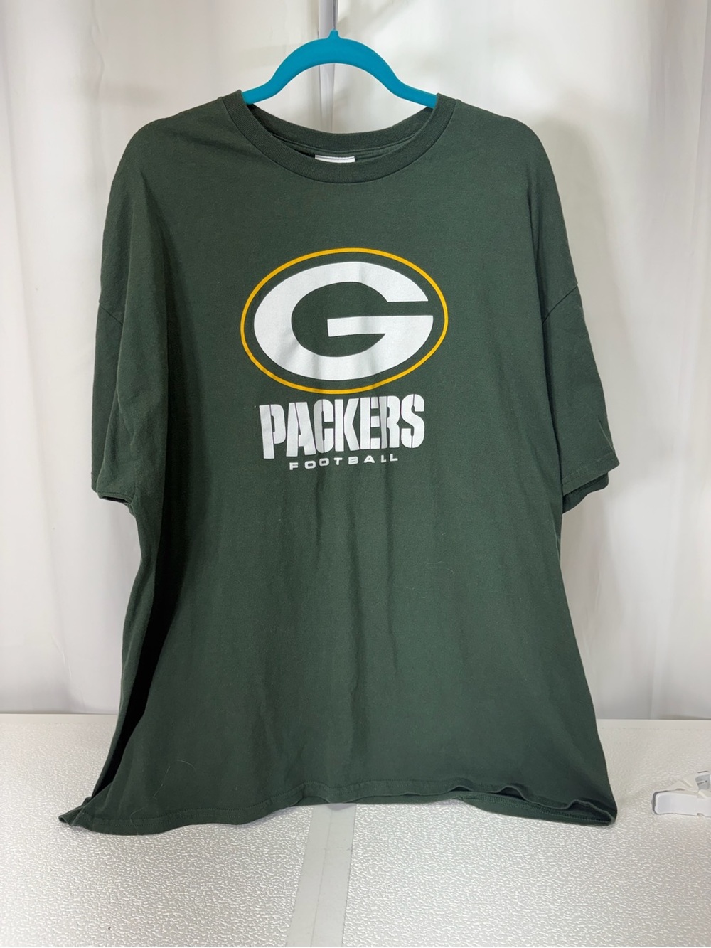 NFL Green Bay Packers Forest Green Tee with White and Gold Logo 4338